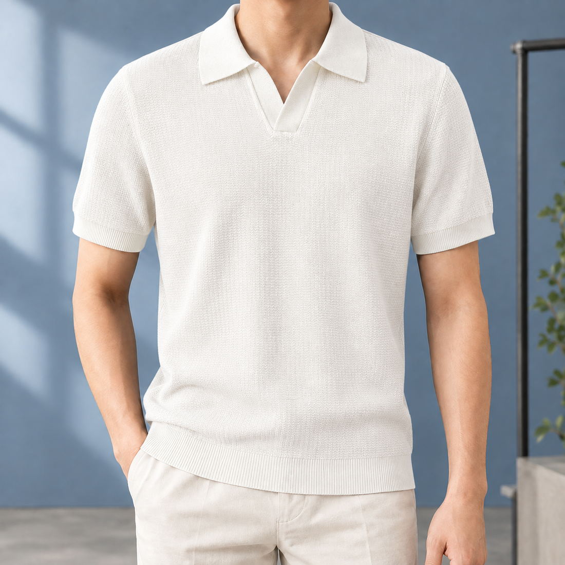 Cooper Textured Polo - White