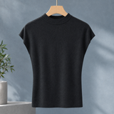 Melisande Mock Neck Top - Black