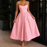 Bianca-Jane Gathered Midi Dress - Pink