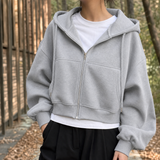 Natalie-Belle Oversized Zip Hoodie - Light Gray