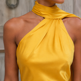 Wexford Scarf Halter Dress - Lead Product Detail