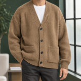 Ilario Ribbed Cardigan - Khaki