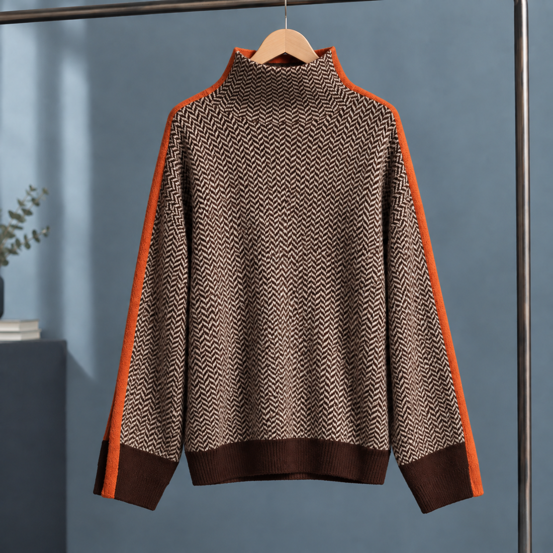 Lisandra Mock Neck Sweater - Orange