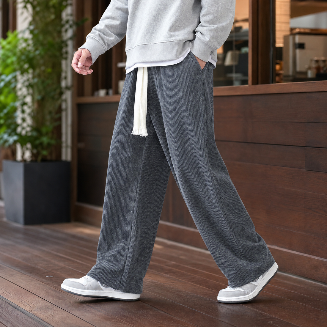 Edward Wide Leg Pants - Gray