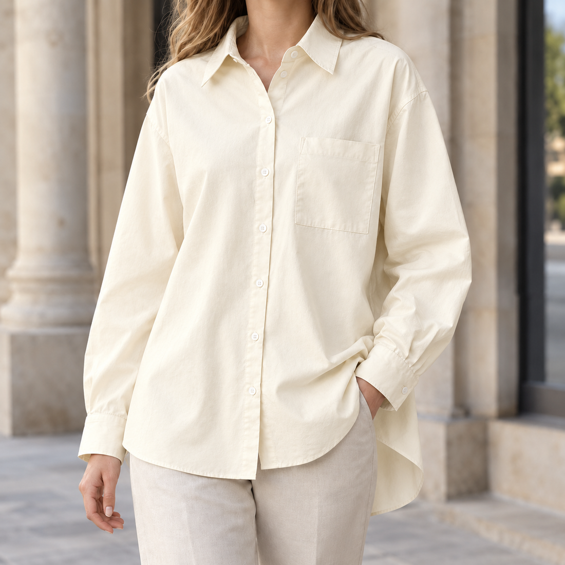 Zelie Relaxed Shirt - Cream