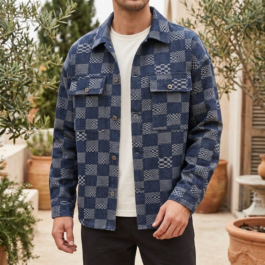 Sterling Patchwork Jacket - Blue
