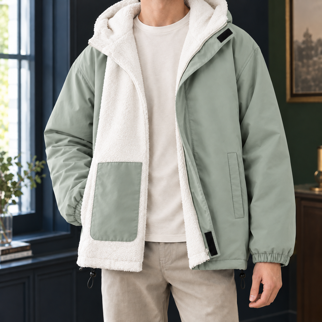 Jake Reversible Jacket - Gray Green