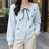 Ines-Kate Heart Cardigan - Light Blue