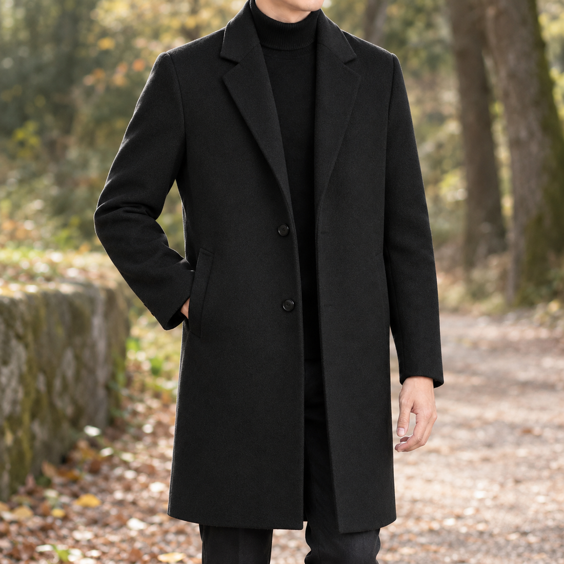 Reinhold-Tate Wool Coat - Black