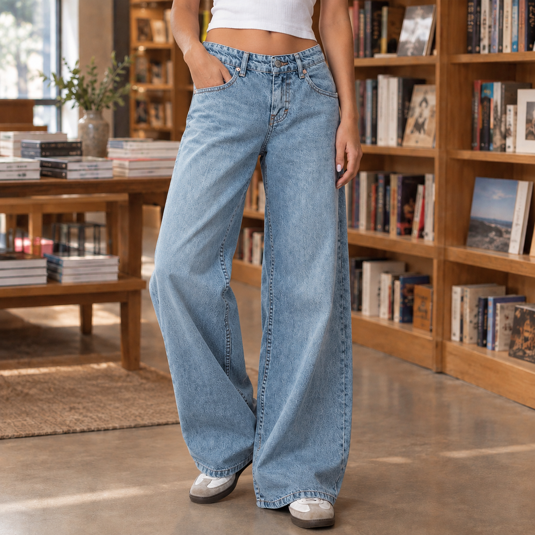 Edith-Louise Wide Leg Jeans - Light Blue