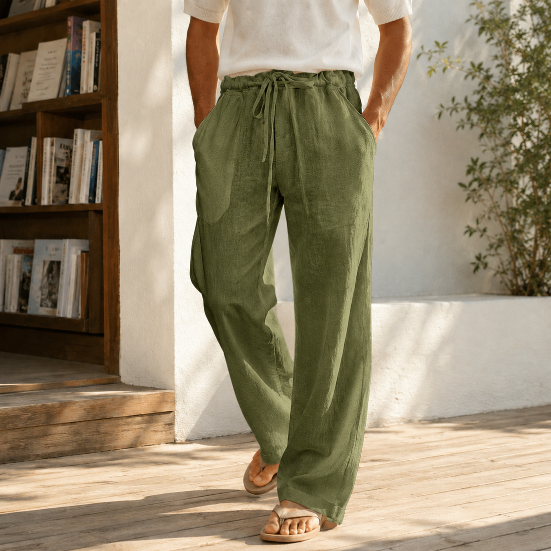 Ulric Wide-Leg Pants - Green