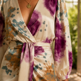 Genevieve Watercolor Wrap Dress - Lead Product Detail