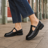 Cosenza Brogue Mary Janes - Black