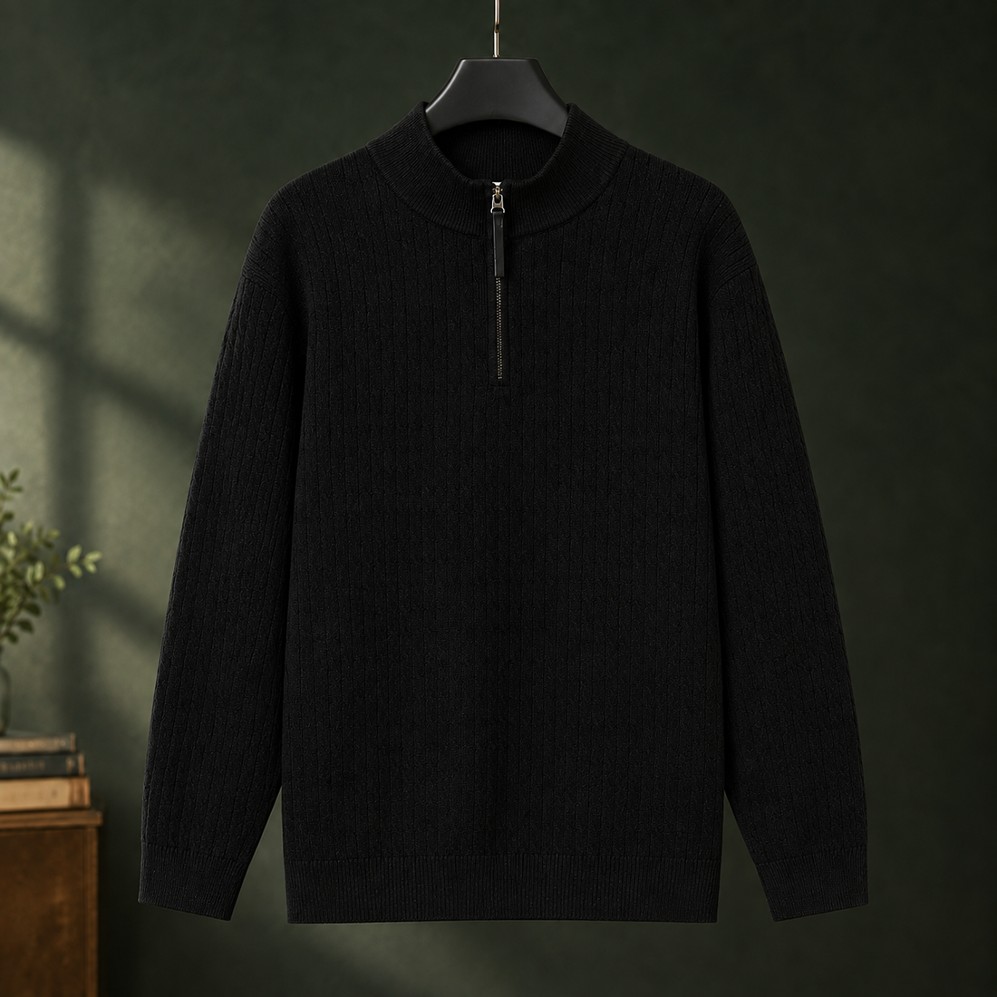 Lucas Half-Zip Sweater - Black