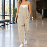 Evelina-Grace V-Neck Jumpsuit - Khaki