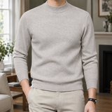 Hubert Mock Neck Sweater - Light Gray