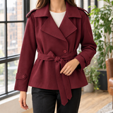 Nicolette Belted Jacket - Red