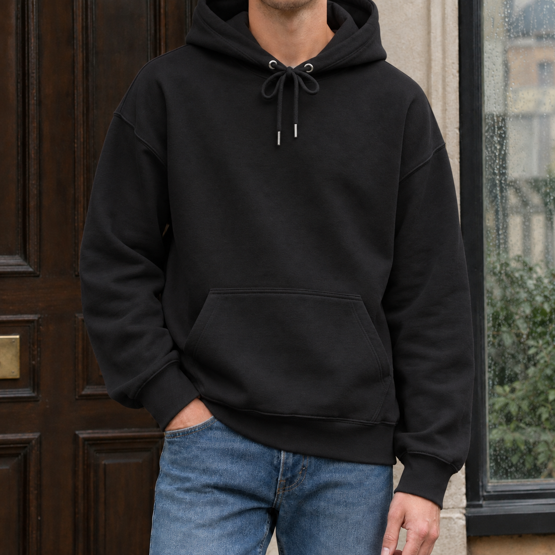 Jocelyn Relaxed Cotton Hoodie - Black