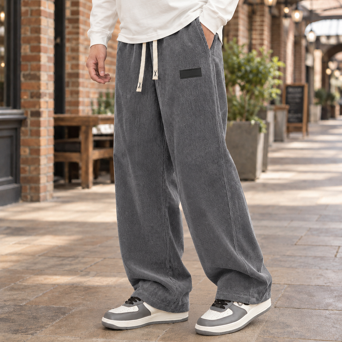 Patrick Wide Leg Pants - Gray