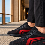 Marzano Lace-Up Sneakers - Black Red