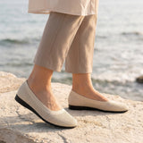 Fiorella Knit Ballet Pumps - Crème