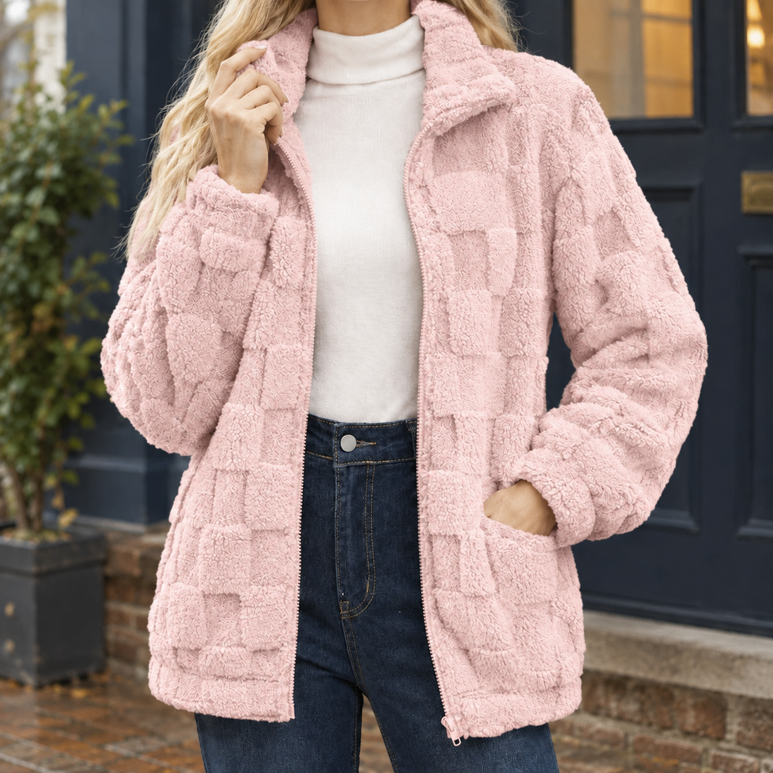 Kelsey Textured Jacket - Pink