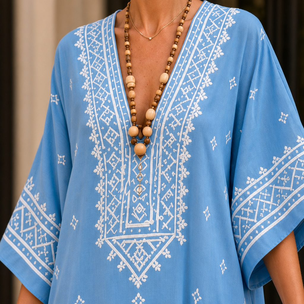 Valeria Embroidered Caftan Dress - Lead Product Detail