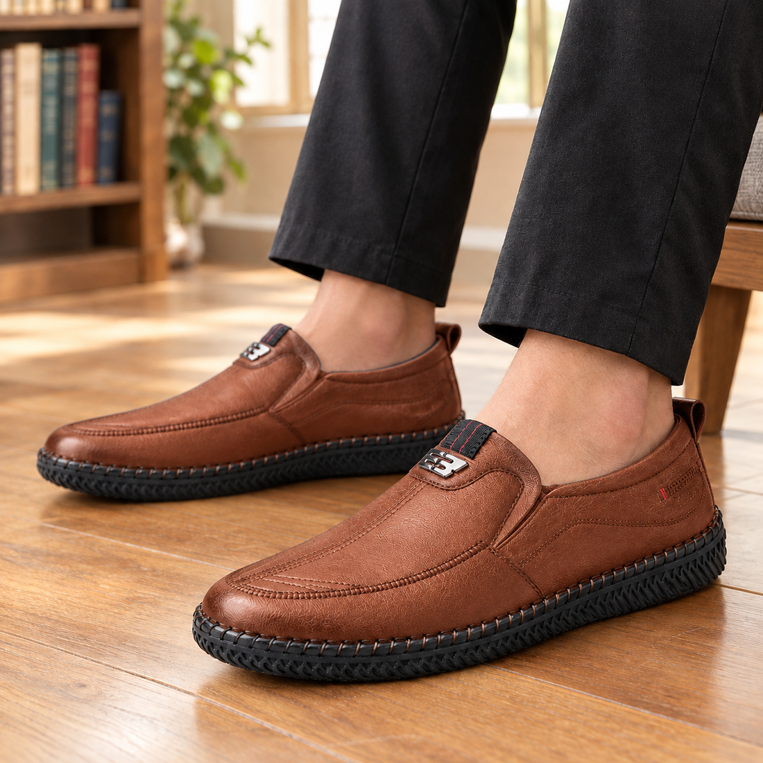 Bargello Leather Loafers - Brown Boutique Edition