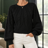 Selena Cable Sweater - Black