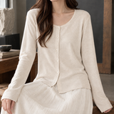 Guinevere-Hope Linen Cardigan - Beige