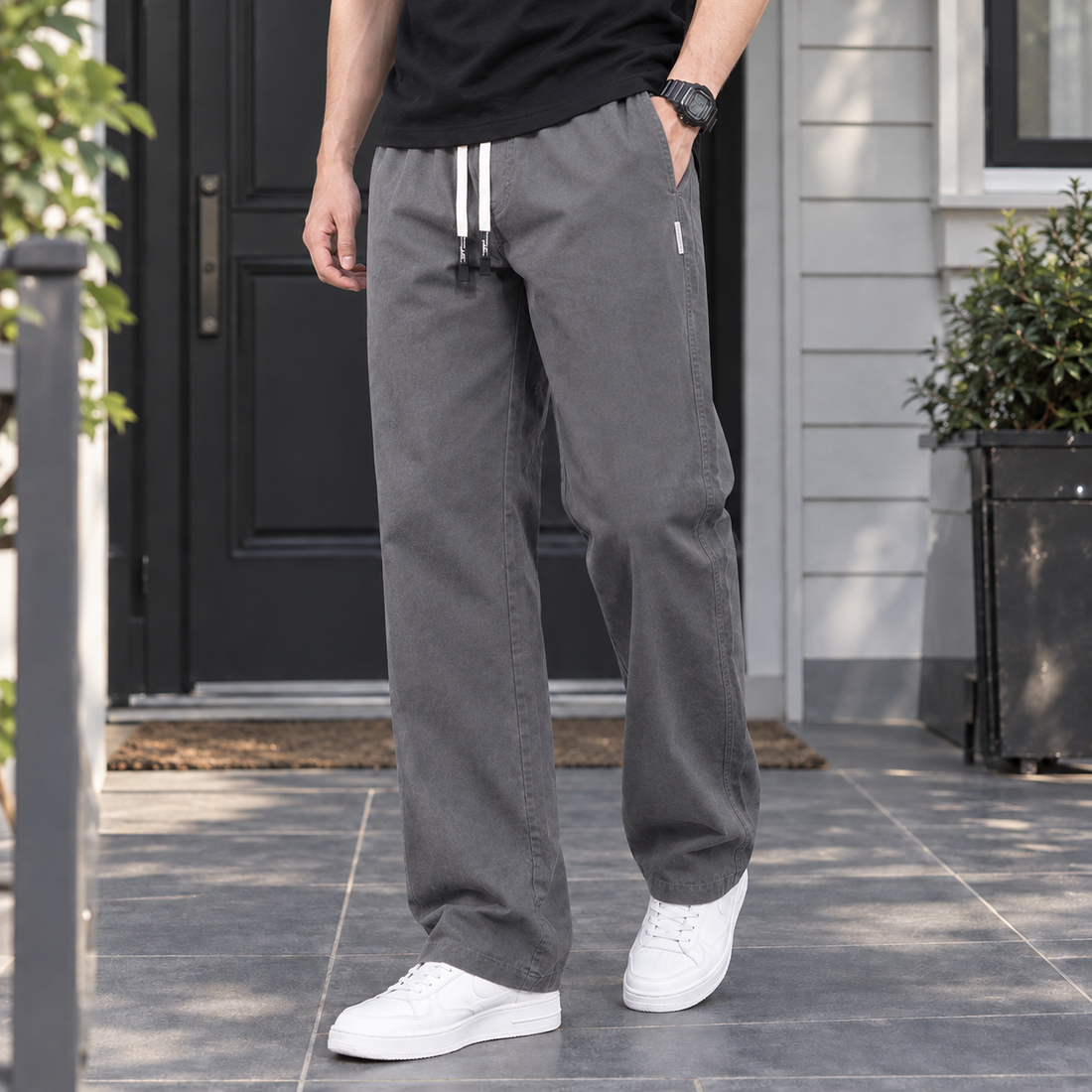 Ryan-Ellis Relaxed Pants - Gray