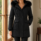 April-Marie Hooded Overcoat - Black