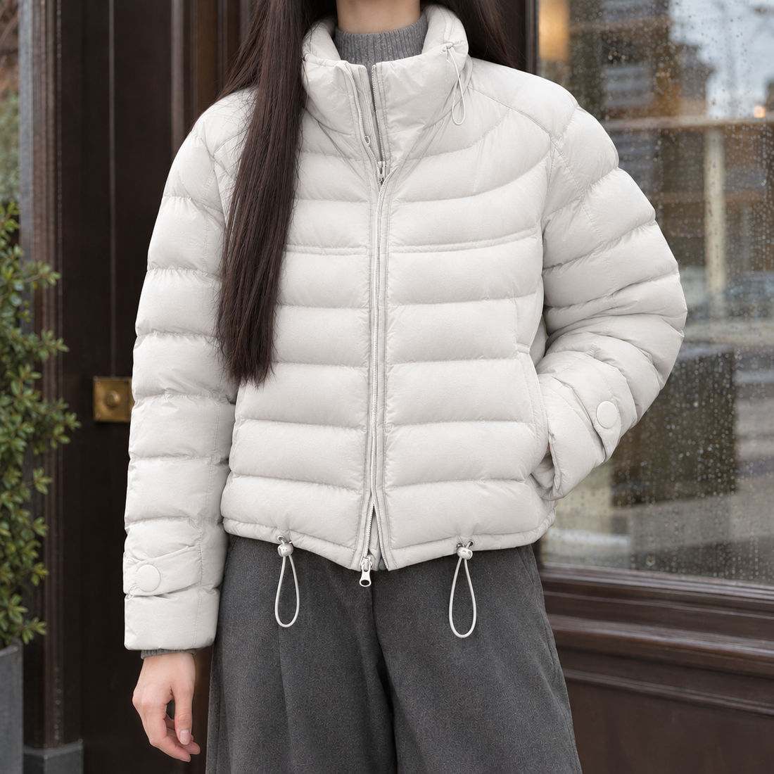 Geraldine-Mae Puffer Jacket - Off White