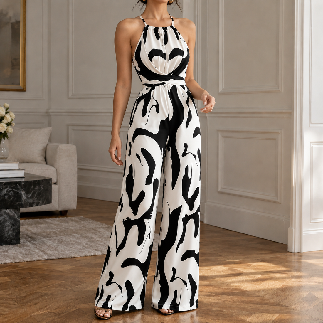 Jasmine Halter Jumpsuit - Black
