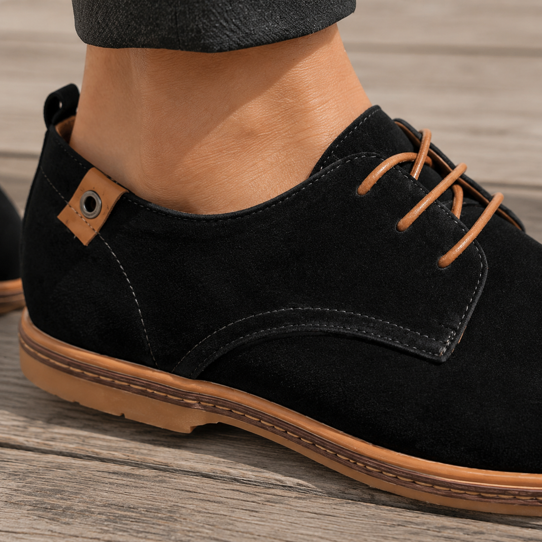 Santoro Suede Derby Shoes - Lead Product Detail