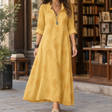Sasha Embroidered Maxi Dress - Yellow