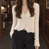 Ameline-Lane Lace Trim Blouse - Apricot
