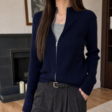 Sarah Ribbed Sweater - Navy Blue