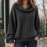 Audrey-Kate Cowl Neck Sweater - Dark Gray