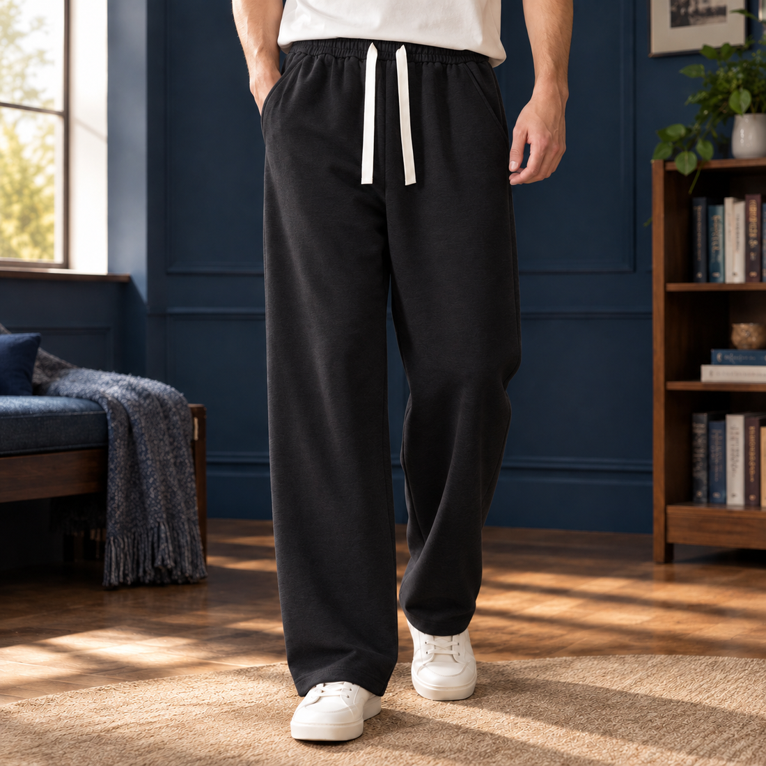 Cuthbert Straight-Leg Pants - Black