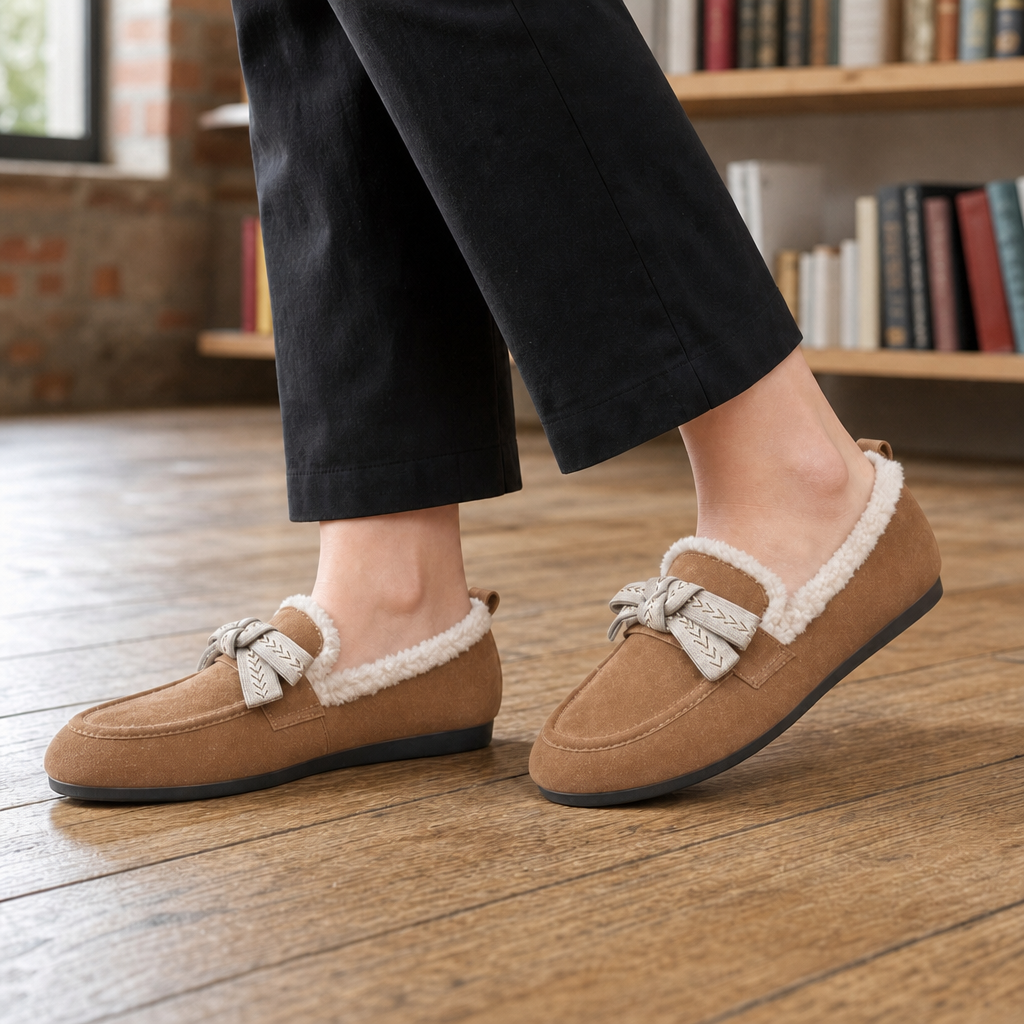 Camerino Fleece Lined Loafers - Caramel Brown