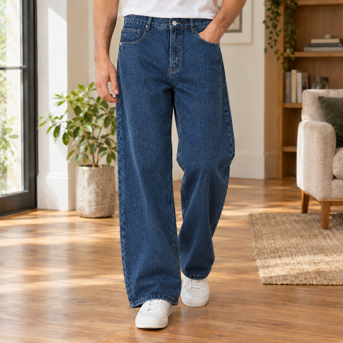 Lewis Wide Leg Jeans - Dark Blue
