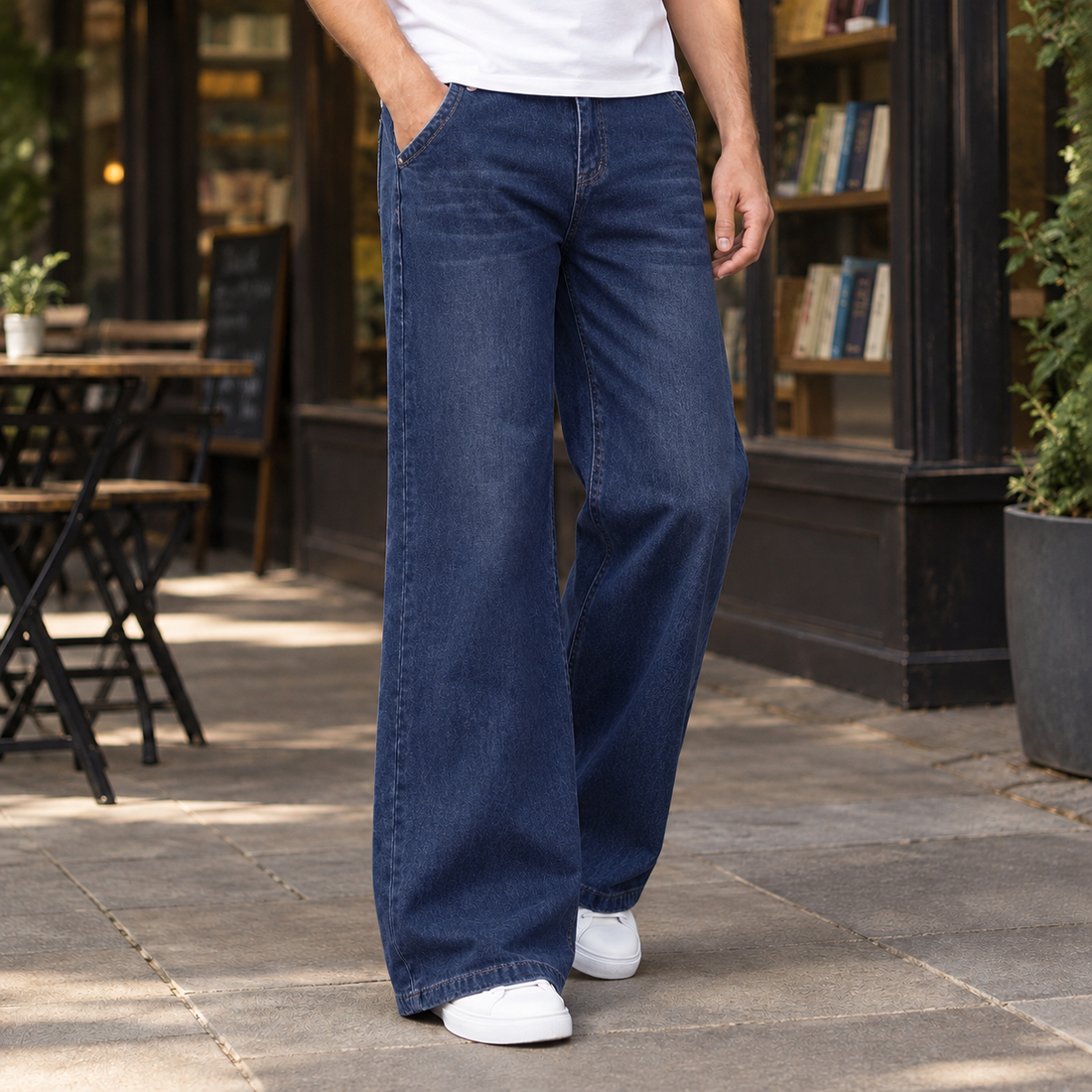 Graham Wide Leg Pants - Dark Blue
