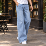Graham Wide Leg Pants - Sky Blue