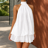 Ilaria-Hope Halter Mini Dress - White