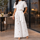 Fenna-June Wide-Leg Set - White