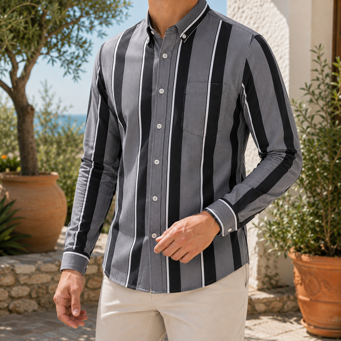 Wyatt Button Down Shirt - Dark Gray