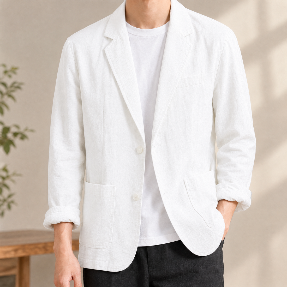 Armel Cotton Blazer - White