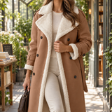 Soledad-Louise Shearling Trim Coat - Bronze