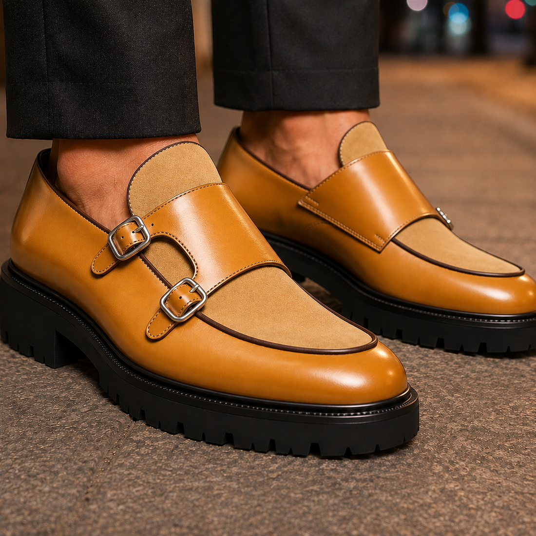 Giordano Double Monk Shoes - Yellow